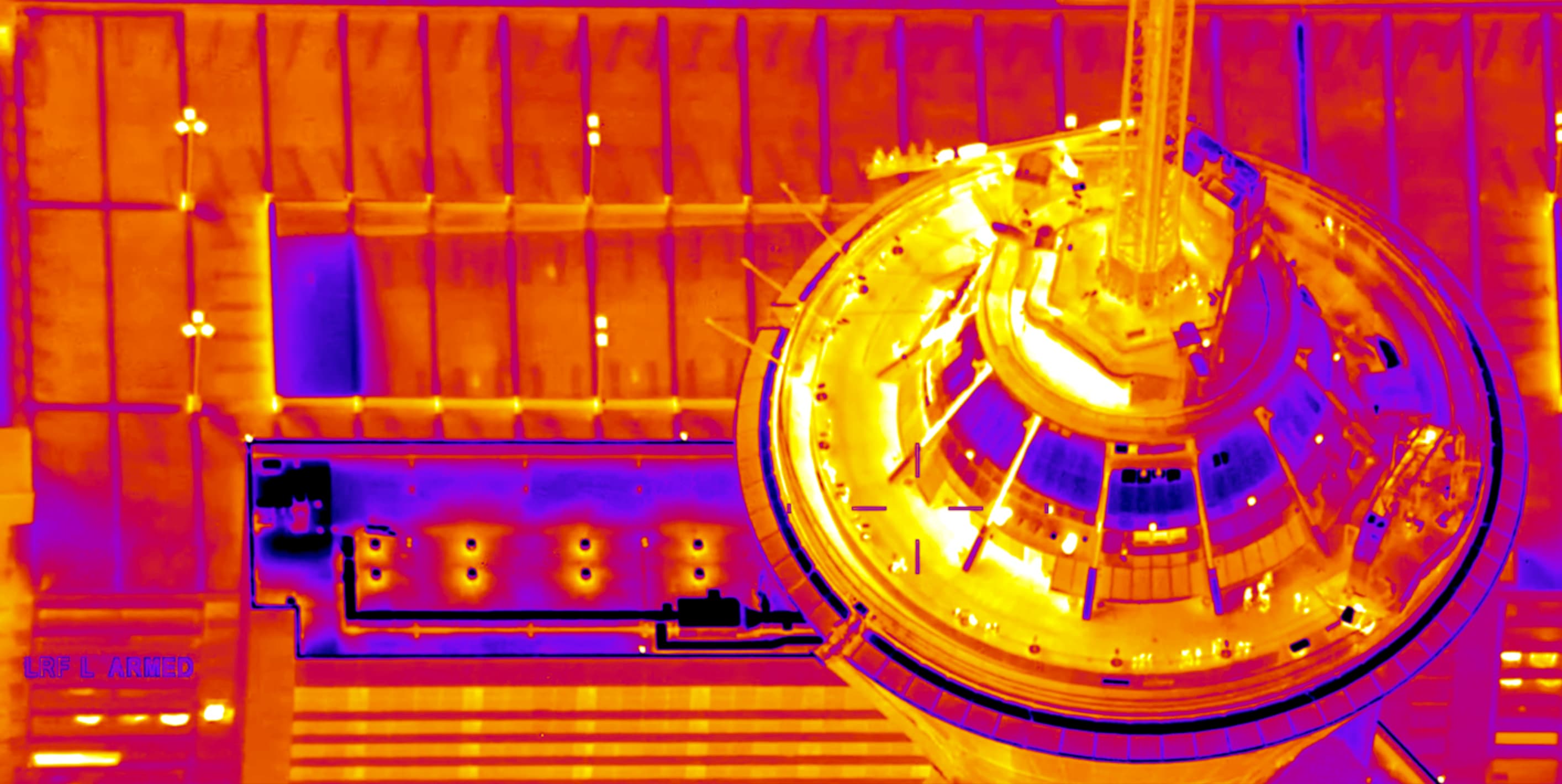 Aerial thermal infrared view of the Seattle skyline and Space Needle